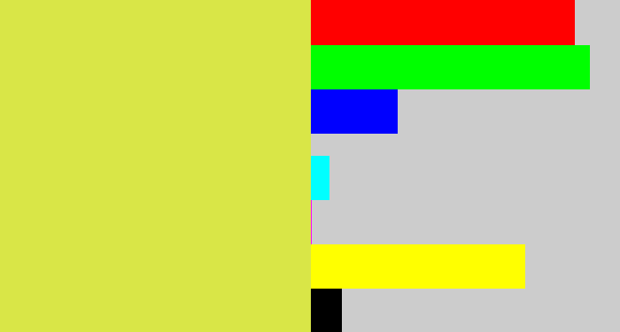 Hex color #d9e647 - off yellow