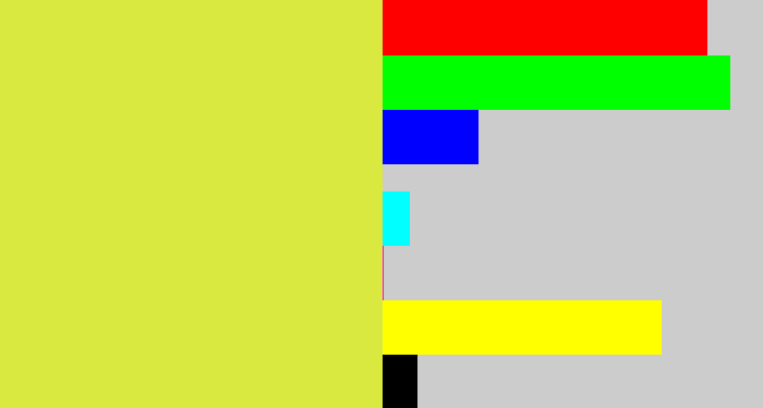 Hex color #d9e93f - sickly yellow