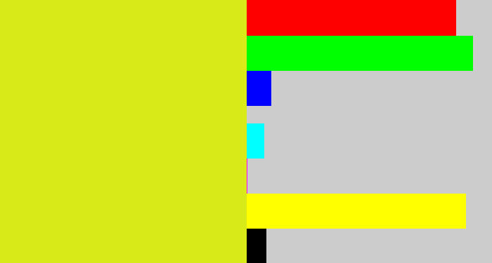 Hex color #d9ea19 - sickly yellow