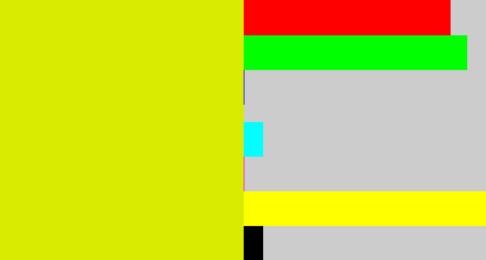 Hex color #d9eb00 - greenish yellow