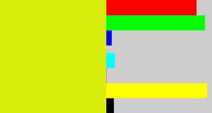 Hex color #d9ed0c - neon yellow