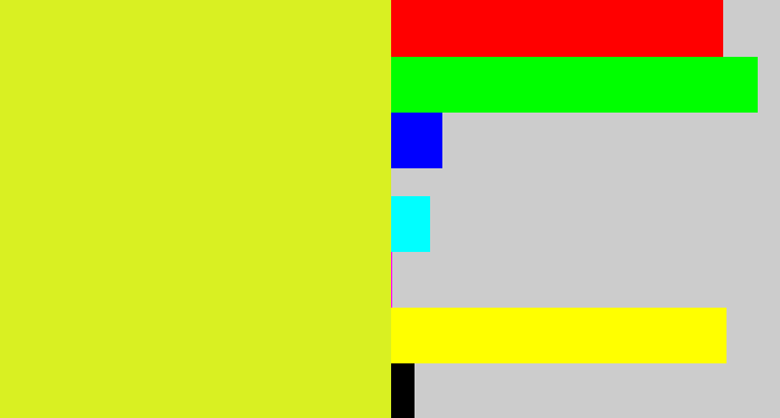 Hex color #d9f022 - sickly yellow