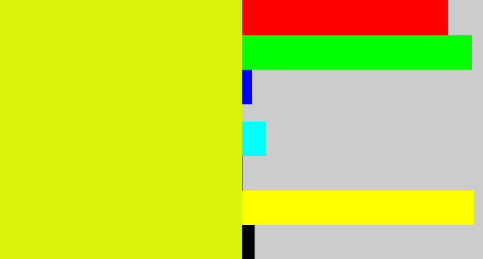 Hex color #d9f209 - neon yellow