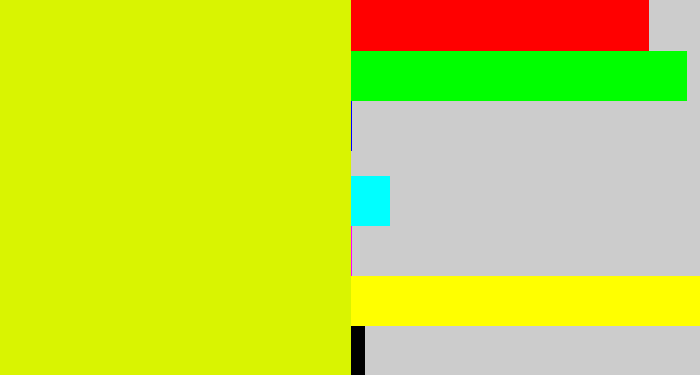 Hex color #d9f401 - greenish yellow