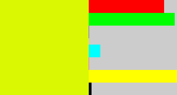 Hex color #d9f801 - neon yellow