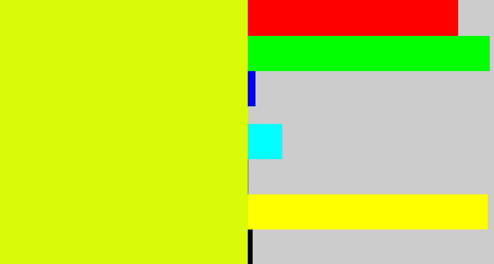 Hex color #d9fb08 - neon yellow