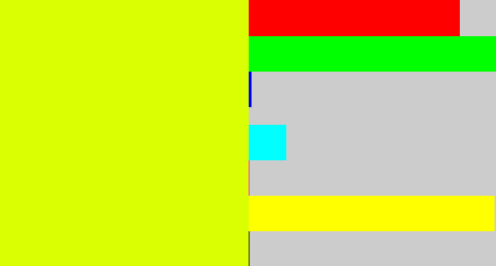 Hex color #d9ff02 - neon yellow