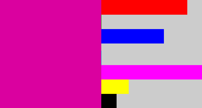 Hex color #da019f - shocking pink