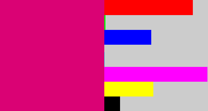 Hex color #da0274 - dark hot pink