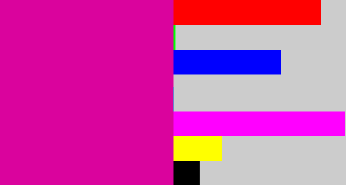 Hex color #da039d - neon pink