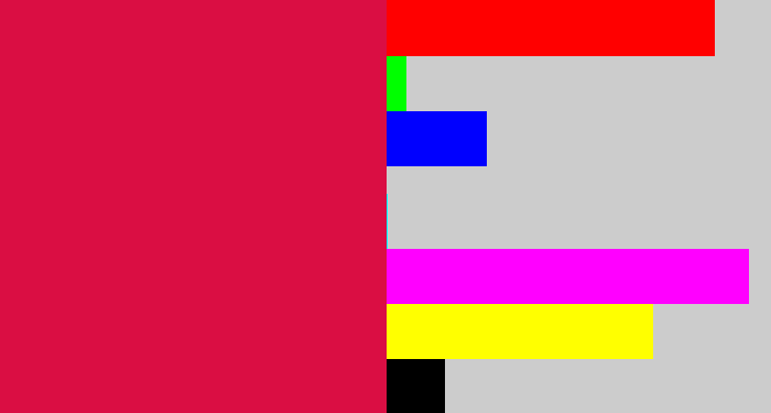 Hex color #da0e43 - lipstick