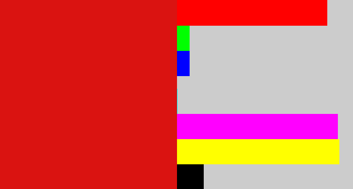 Hex color #da1311 - red