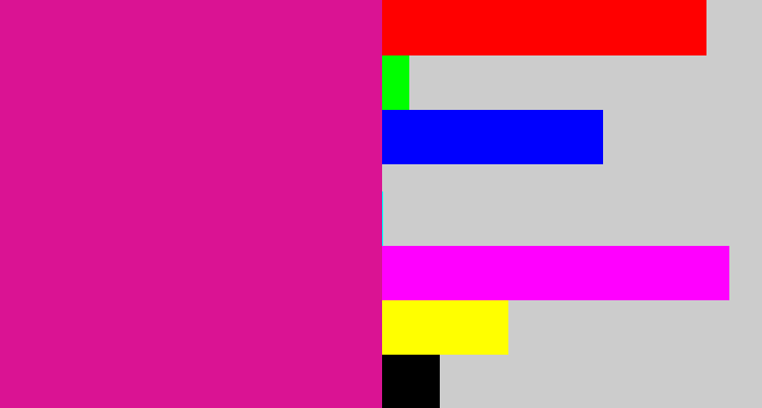 Hex color #da1393 - electric pink