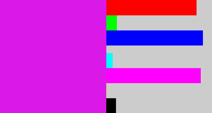 Hex color #da19e9 - purple/pink