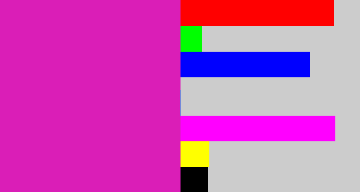 Hex color #da1eb7 - purpley pink