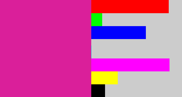 Hex color #da1f9a - purpley pink