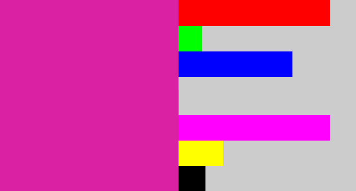 Hex color #da20a3 - purpley pink