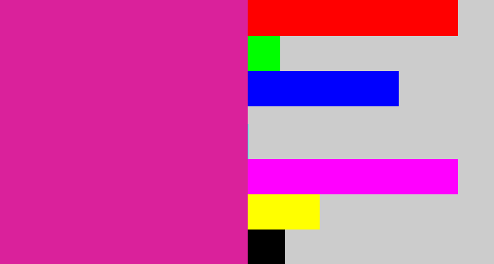 Hex color #da219b - purpley pink