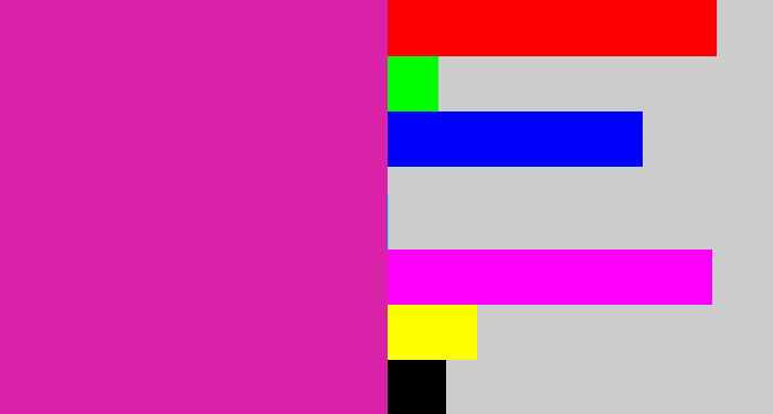 Hex color #da22a8 - purpley pink