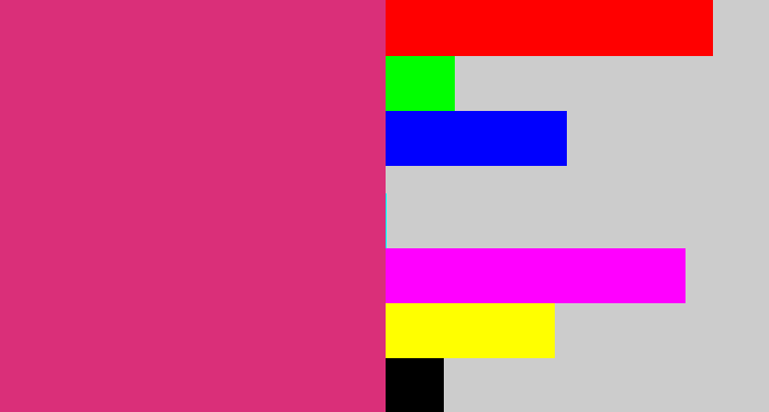 Hex color #da2f79 - darkish pink