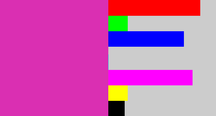 Hex color #da2fb2 - purpley pink