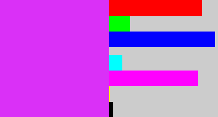 Hex color #da30f7 - purple/pink