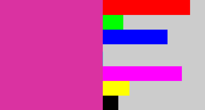 Hex color #da32a1 - purpley pink