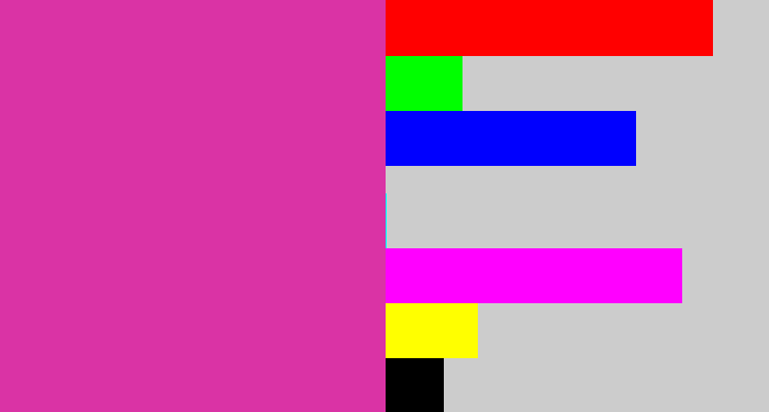 Hex color #da33a5 - purpley pink