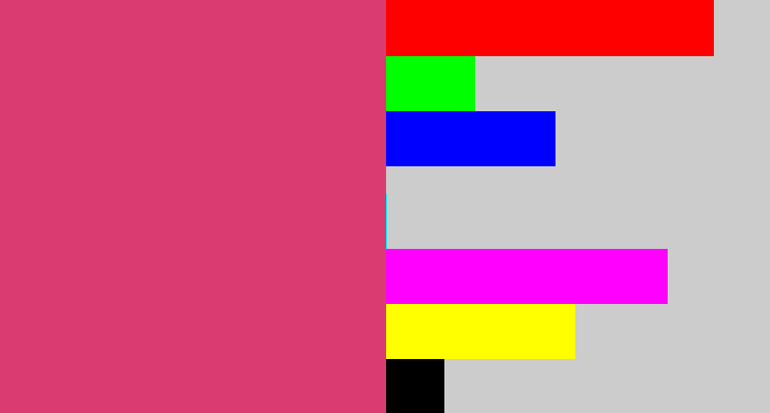 Hex color #da3b70 - dark pink