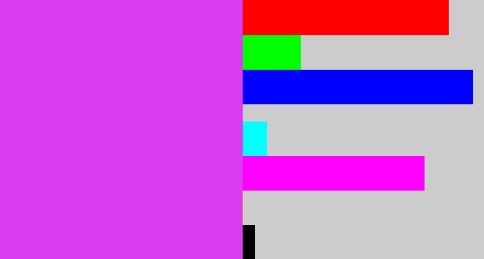 Hex color #da3cf1 - heliotrope