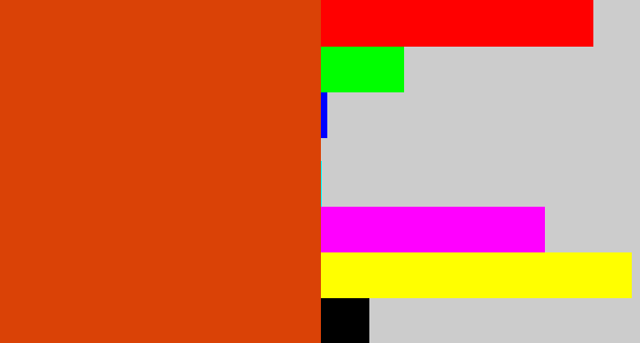 Hex color #da4206 - deep orange