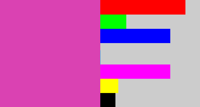 Hex color #da42b2 - purpley pink