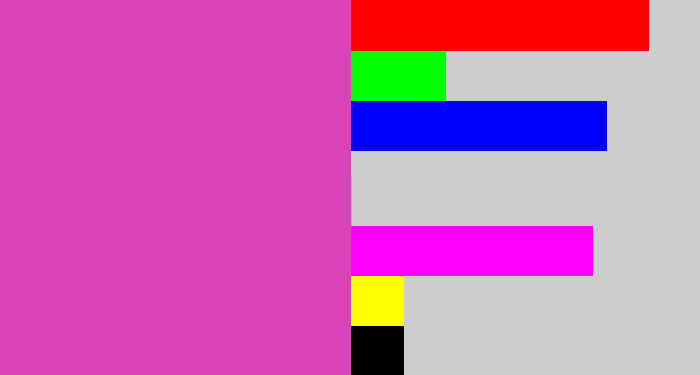 Hex color #da44b9 - purpleish pink