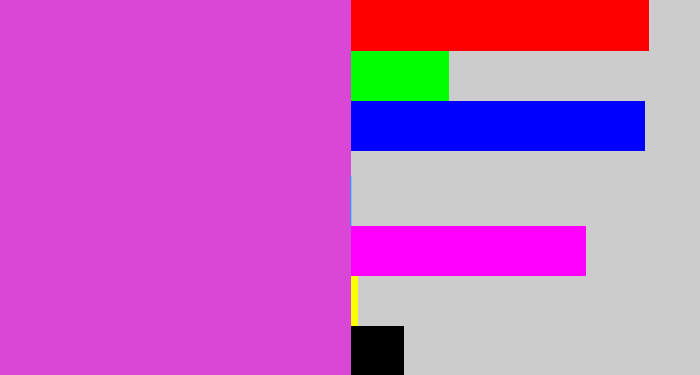 Hex color #da47d6 - pinkish purple
