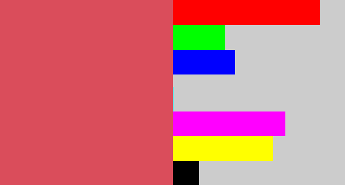 Hex color #da4d5b - pastel red