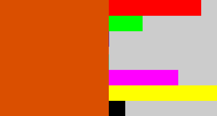 Hex color #da4f00 - deep orange