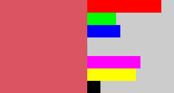 Hex color #da5561 - pastel red