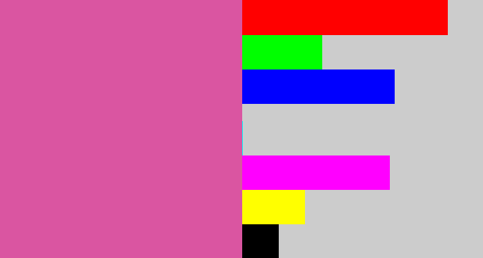 Hex color #da55a1 - purplish pink