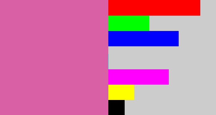 Hex color #da60a5 - pale magenta