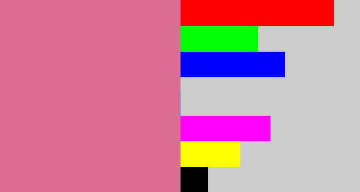 Hex color #da6e93 - muted pink