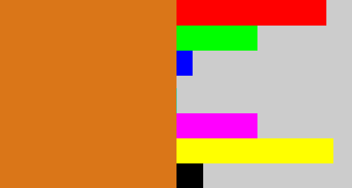 Hex color #da7618 - brownish orange