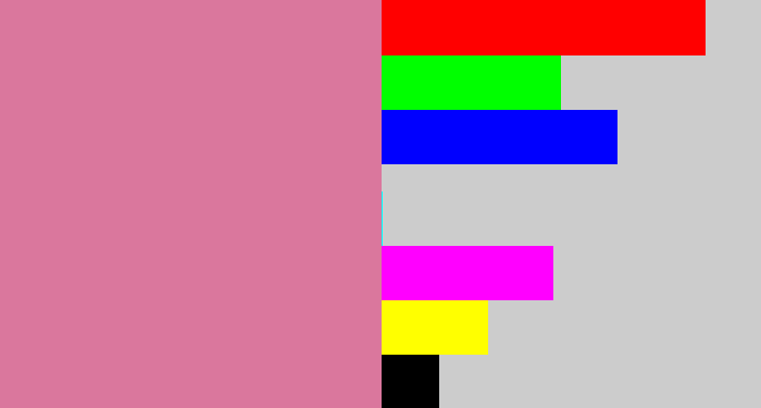 Hex color #da779d - dull pink