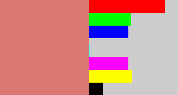Hex color #da7971 - pinkish