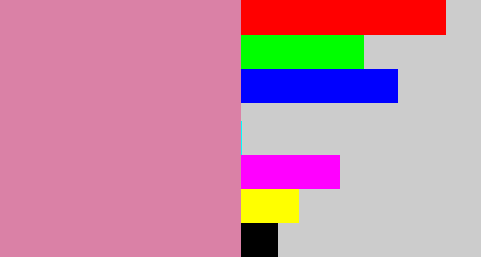 Hex color #da81a6 - dull pink