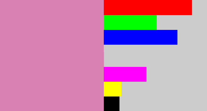 Hex color #da81b4 - pig pink