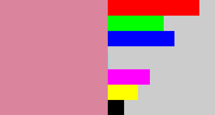 Hex color #da849e - dull pink