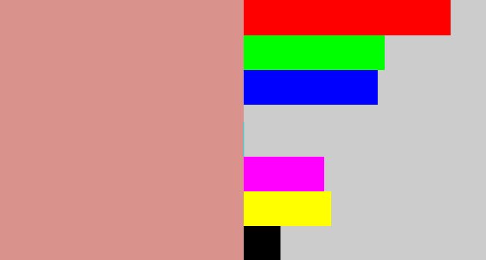 Hex color #da938c - pinkish tan