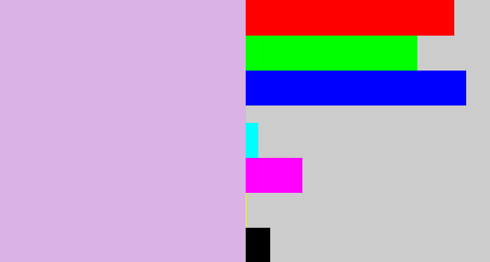 Hex color #dab2e6 - light violet