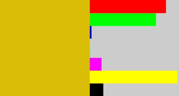 Hex color #dabd05 - mustard yellow