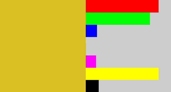 Hex color #dabf21 - gold